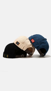 GOUPDO Street Wear Skullcap Hip Hop Brimless Docker Cap Fashion Corduroy Beanie Hat Spring Autumn