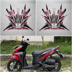 STIKER STRIPING LIS LIST BODI HONDA VARIO TECHNO KZR 125 TAHUN 2013 2014 MERAH