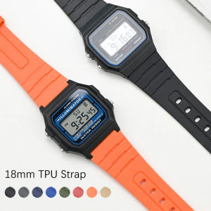 18mm Resin Strap for Casio F-91W F-84 F-105 108 A158 A159 AE-1200 1300 Sport Waterproof TPU Replace Watch Band Accessories