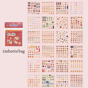 24pcs PET Vintage Japanese Style Die-Cut Sticker Book for Scrapbooking Journal Decor DIY Cards Cute Party Supplies Mr. Paper