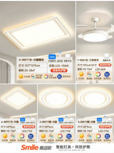Smile | Minimalist Cream Style Modern Eye-Protective Ceiling Light