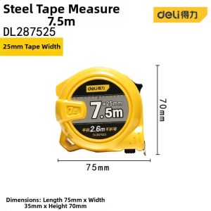 deli | High-Precision Home Use Heavy Duty Steel Measuring Tape