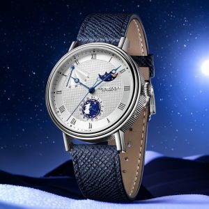 Seagull Automatic Mechanical Watch for Men Luxury Sapphire Mirror Waterproof Moon Phase Mens Business Wristwatches reloj 6092，“The Jade Rabbit looks at the Moon”
