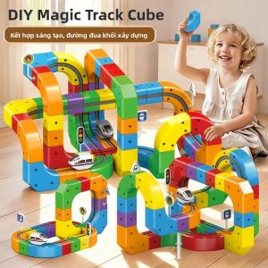 Bộ Đường Ray Xe Lửa Điện 3D Linh Hoạt 81 Chi Tiết - Đồ Chơi Xây Dựng Giáo Dục STEM Từ Tính Chống Trọng Lực Dành Cho Trẻ Mới Biết Đi