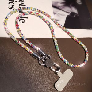 Luxury Crystal Diamond Phone Strap Long Pendant Necklace Premium Quality Mobile Phone Case Cover Decorative Chain Jewelry