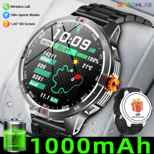 NEW 1000mAh Battery Smart Watch Wireless Call Answer Compass Sports Men for Android/IOS Flashlight IP68 Waterproof for Xiaomi