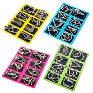 🇲🇾8Pcs/Set Metal Montessori Puzzle Wire IQ Mind Brain Teaser Puzzles Children Game Reliever Educational Toys