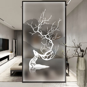 Transparent Frosted Privacy Glass Film for Bathroom Bedroom Balcony Partition Sun Protection Sticker Nordic Style Window Decal