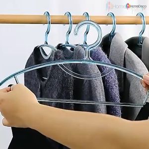 Wide shoulder Transparent Clothes Hanger Traceless Household Clothes Hanger Clothing Crystal Anti-slip Groove Design