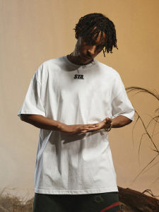 Basic Short Sleeve T-Shirt STA Logo Print round Neck Lightweight Cotton Casual Versatile Teen Summer Fashion Shoulder Width