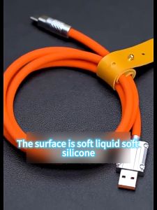 SUCCC สายชาร์จเร็ว Type-C สีส้ม USB 2.0 ชาร์จได้ 120W PD สำหรับ iPhone/OnePlus/Samsung/HTC