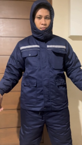 Heavy Duty Freezer Jacket for Cold Storage Employees with Reflectorized Stripes