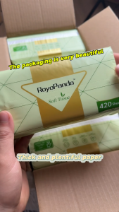 【8 Packs】RoyoPanda Facial Tissues 420 Sheets 5 Ply paper towel tissue paper 100% Virgin Pulp Tissue High Quality Soft Drawn Tissue