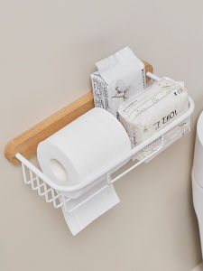 Bathroom Tissue Box Toilet Paper Holder Shelf No Drilling Required Roll Paper Towel Rack Hand Paper Box Japanese Style