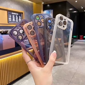 เคสโทรศัพท์เนื้อนิ่มโปร่งใสพร้อมฟิล์มเลนส์สำหรับ iPhone 17Air 17 16e 16 15 14 Plus 13 12 11 Pro Max XR XS Max เพื่อความชัดเจนในการฝาครอบป้องกันการตกกระแทก
