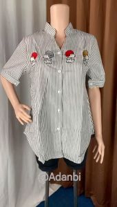 KEMEJA SALUR 933-80 MOTIF BORDIR BAHAN KATUN SALUR + BORDIR REALPIC FIT TO L LD 98 PJG 62