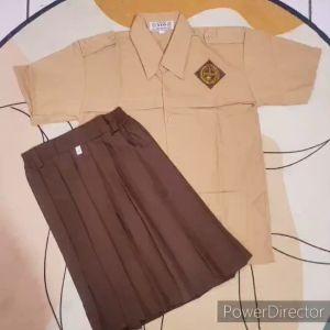 Set Lengkap Seragam Sekolah Pramuka Anak Perempuan Baju Pendek Rok Pendek