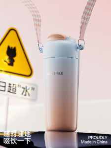 Large Capacity Straw Cup COCO SMILE JOJOS L. PD. Travel Water Bottle Student Summer  Style Stainless Steel 630ml