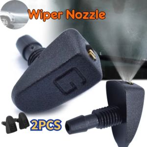 2Pcs Universal Car Front Windshield Windscreen Washer Jet Nozzles Water Fan Spout Cover Washer Outlet Wiper Nozzle Adjustment