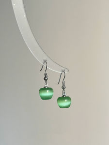 Mint Green Imitation Cats Eye Ear Hooks Unique Cool Style Elegant Ear Studs Versatile Beautiful Fashion Jewelry