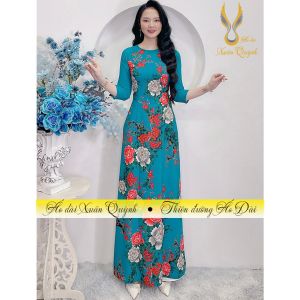 Áo Dài Lụa Habutai Truyền Thống Hoa Hồng Trà Sang Trọng A20 - Áo Dài Xuân Quỳnh