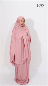 HAYĀ KHAYRA TELEKUNG TRAVEL MUSLIMAH CANTIK TELEKUNG IRONLESS FREE TRAVEL BAG TELEKUNG SELESA ANTI KEDUTAN PLAIN KEMAS