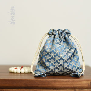 High-End Fleece-lined Drawstring Bundle Wenwan Storage Cloth Bag Double Layer Jewelly Bracelet Button Packaging Jewelry Bag