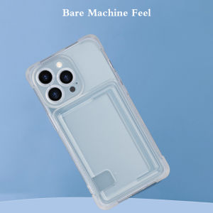 Transparent Card Holder Phone Case For Samsung A54 A53 S24 Ultra S23 FE S22 A25 A35 A05 A12 A15 Silicone Shockproof Funda Cover