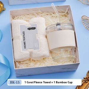 Business Opening Warm Cup Company Anniversary Souvenir Practical Gift for Customers Creative Gift Box Set White Stainless Steel