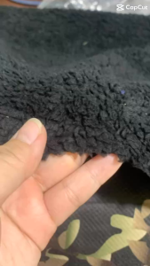 1 Mét Vải Lông Đen Phủ Da Hoạ Tiết Camo May Áo Khoác Mùa Đông Khổ 1m5 Hàng Công Ty