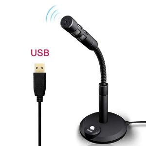 LS | USB Desktop Microphone 3.5mm Omnidirectional PC Laptop Computer Mic for Computer Gaming Recording Chatting Singing Meeting