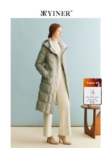 French Elegance Hooded Long Down Jacket