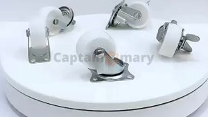 1.5" - 3" White Nylon Roller Caster Wheel Fixed Swivel Without lock / With lock For Easy Trolley Wheels Mobility