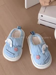 XIXITIAO Sanrio รองเท้าคอตตอนสำหรับเด็กรองเท้าแตะผ้าฝ้ายเก็บอุณหภูมิการ์ตูนสำหรับเด็กผู้หญิงฤดูหนาวกันน้ำหยดสำหรับพ่อแม่เด็ก
