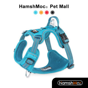 HamshMoc No Pull Pet Harness Adjustable Dog Harness Reflective Breathable Mesh with Soft Handle Quick Release Buckle Soft for Dog