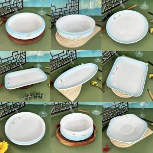 Creative Ceramic Plate Chinese Style ness Small Plate for Restaurant Home Use Multi Functional Dishwasher Safe