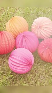 D.S. โคมกระดาษ ขนาด 20cm ตกแต่งเทศกาล โคมจีนพับได้ chinese lantern