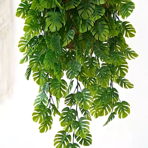 1 PC Artificial Plastic Turtle Shell Leaf Hanging Garden Balcony Green Rattan Simulated Plant Party Decoration