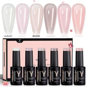 YOKEFELLOW 6/PCS 10ML Jelly Nude สีชมพูเจลเล็บชุดฤดูใบไม้ผลิฤดูร้อนเจล Polish Soak off สําหรับฤดูร้อน DIY Salon Home เล็บ