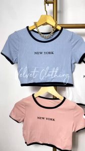 Crop Top Knit Wanita / Crop Top Korean style / Croptop Round neck Wanita 5101