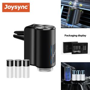 Joysync ​​Smart Car Air Freshener Diffuser with 3 Bottles of Essential Oil Compact & Quiet Rechargeable Built-in Mood Light Long-Lasting Fragrance for Car​