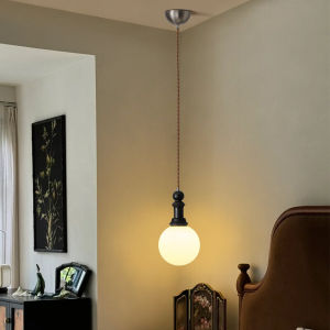 Retro Bedside Small Pendant Lamp Mid-century Minimalist French Style Hallway Bar Bedroom Master Bedroom Suspension Wire Lamp