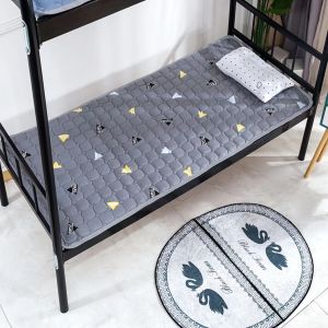 Tatami Foldable Thin Velvet Mattress for Students Dormitory Single Bed Home Use Washable Non-Slip Upper And Lower Bunk Beds