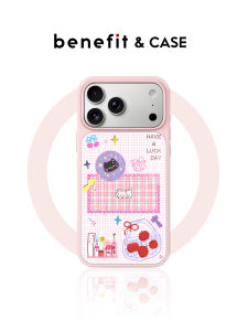 Cartoon Pink and White Grid Glacial Texture Drop Protection Phone Case for iPhone 17 Pro Max