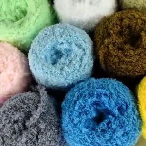 Mới - Len bông xù cuộn 100gram len xù đan móc mềm mịn - Phụ kiện đan móc