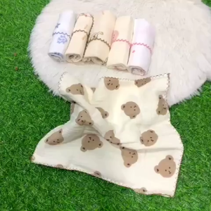 SUNNEKO ปกป้องผิวทารก 6 ชิ้น / ชุดผ้าเช็ดหน้าเด็ก ผ้าเช็ดหน้า ผ้าเช็ดหน้าเล็ก ๆ เกรด 3A ป้องกันแบคทีเรีย สะดวกสบาย นุ่ม