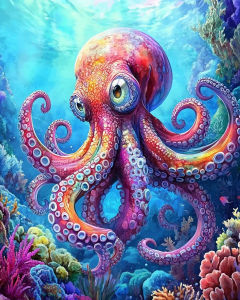 BILIBILI | Acrylic Paint By Numbers Colorful Magical Animal Painting By Numbers on Canvas Coloring By Number for Adults Paint Digital Art