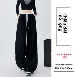 Quần ống rộng nữ MiiOW màu xám lưng cao thoải mái