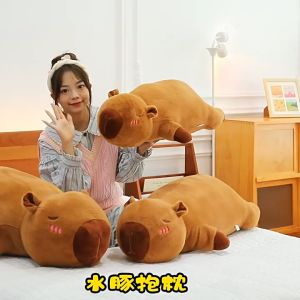 Cevo 100cm Capybara long plush sleeping pillow cute plushie capybara plush toy kid birthday gift