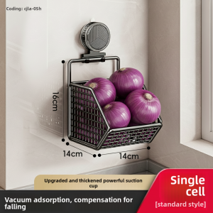 SHENYUAN | Wall-mounted No-drilling Kitchen Storage Basket for Garlic Ginger and Vegetables
